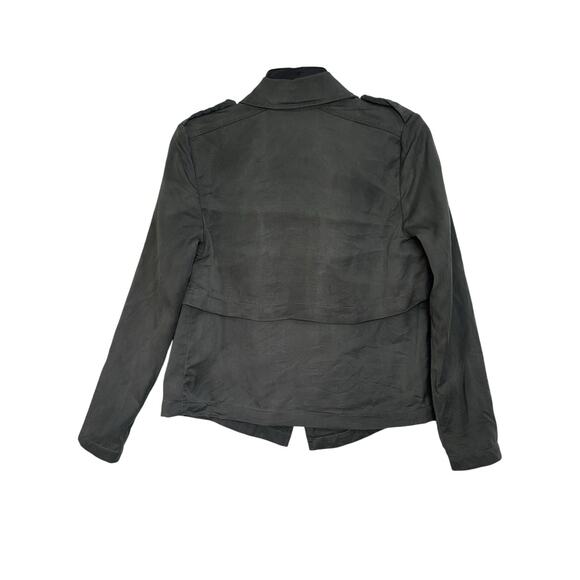 BB Dakota Double Agent Cropped Trench Jacket Size XS Open Front Military Classic - Picture 4 of 8